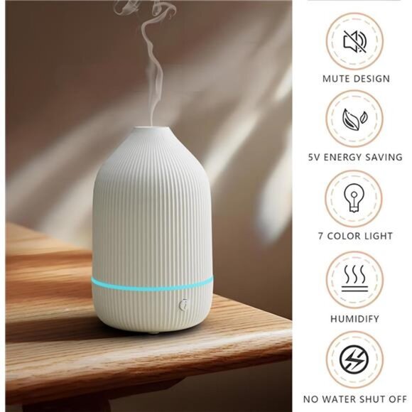 Mini Essential Oil Diffuser 100ML USB Aromatherapy 7 Color Changing Aroma Lamp - Picture 5 of 8